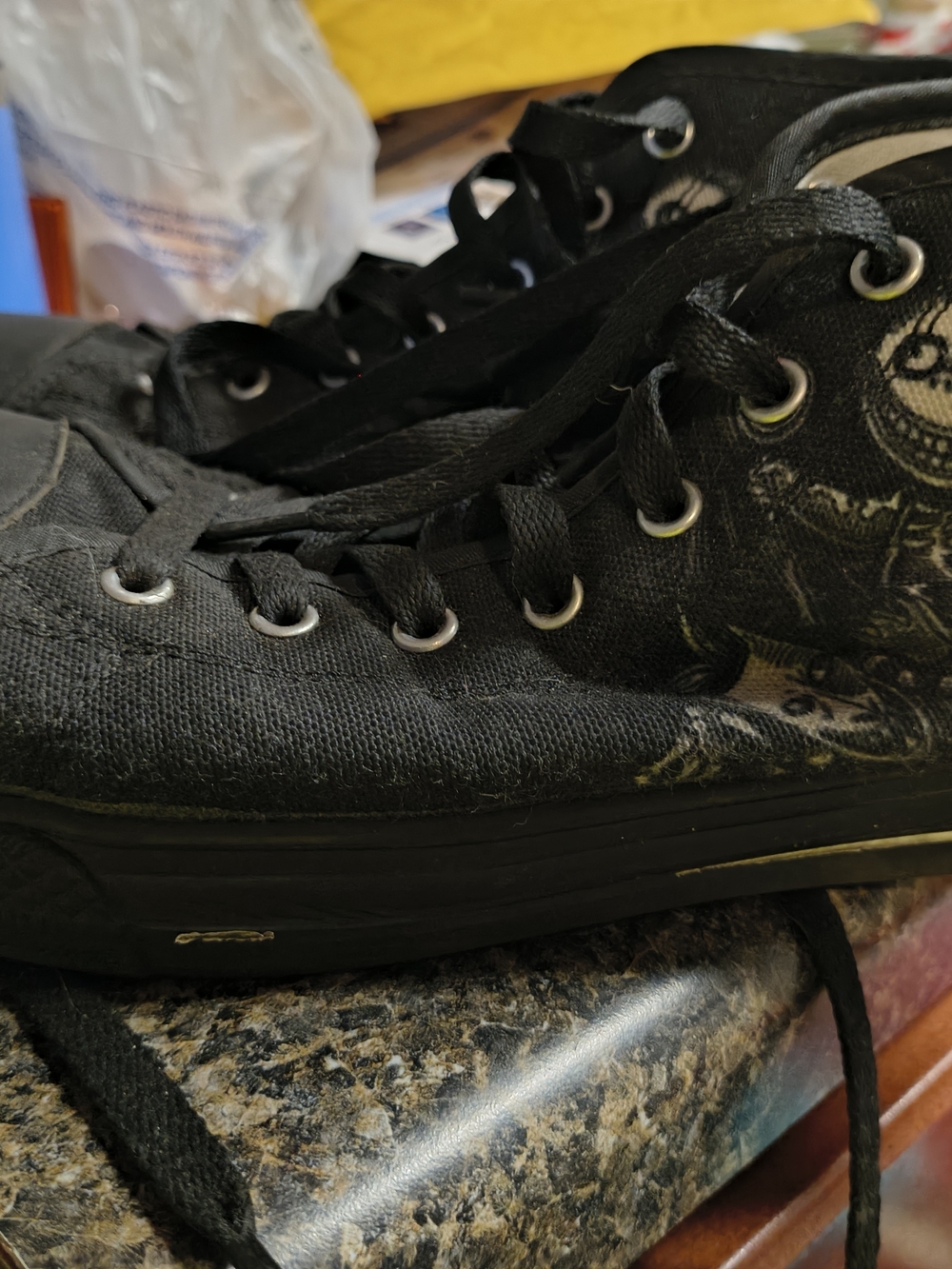 Men's Black Canvas High-Top Sneakers